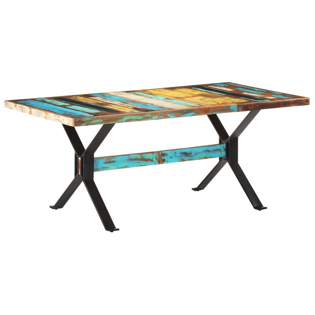 Kitchen table, 180 x 90 x 76 cm, solid recycled wood