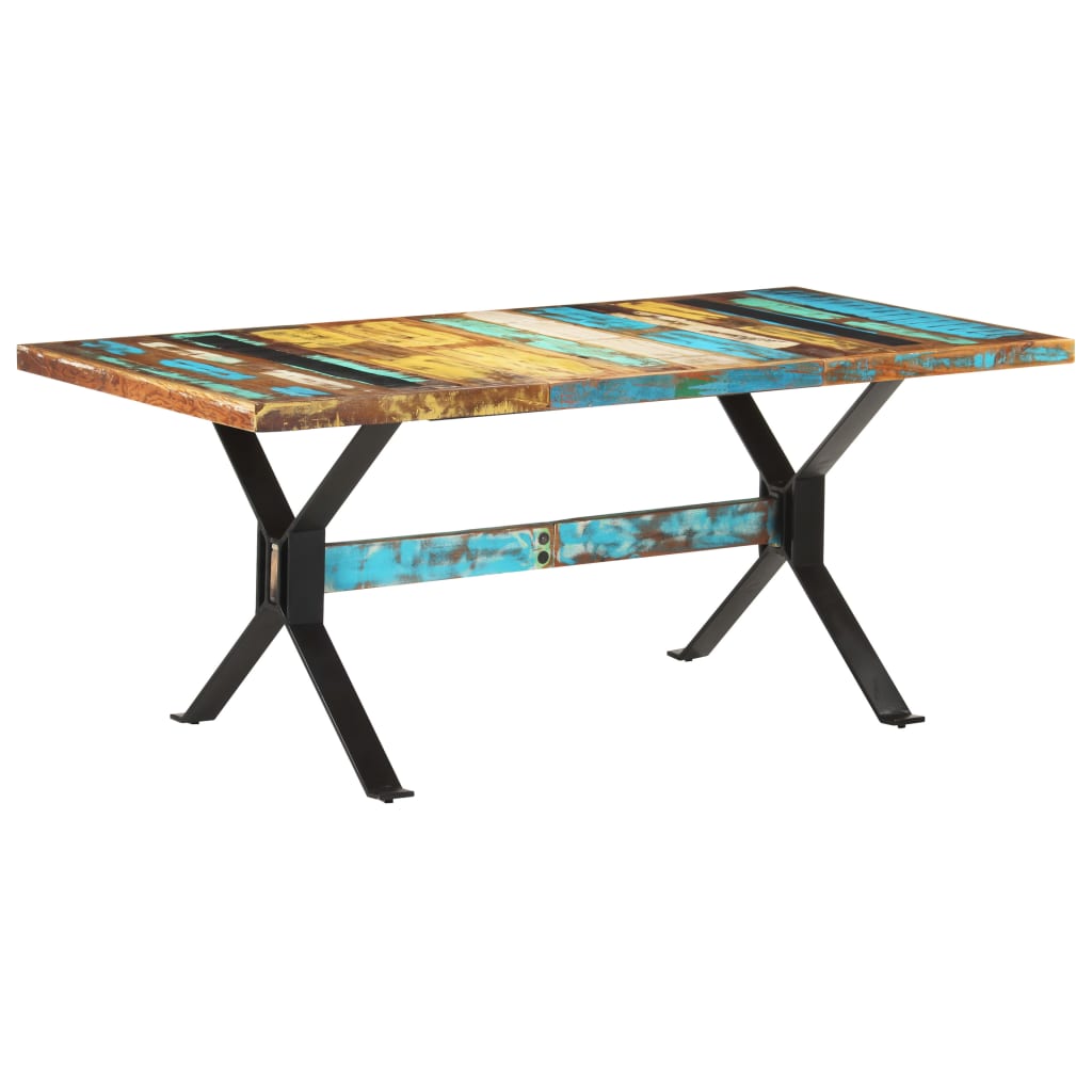 Kitchen table, 180 x 90 x 76 cm, solid recycled wood