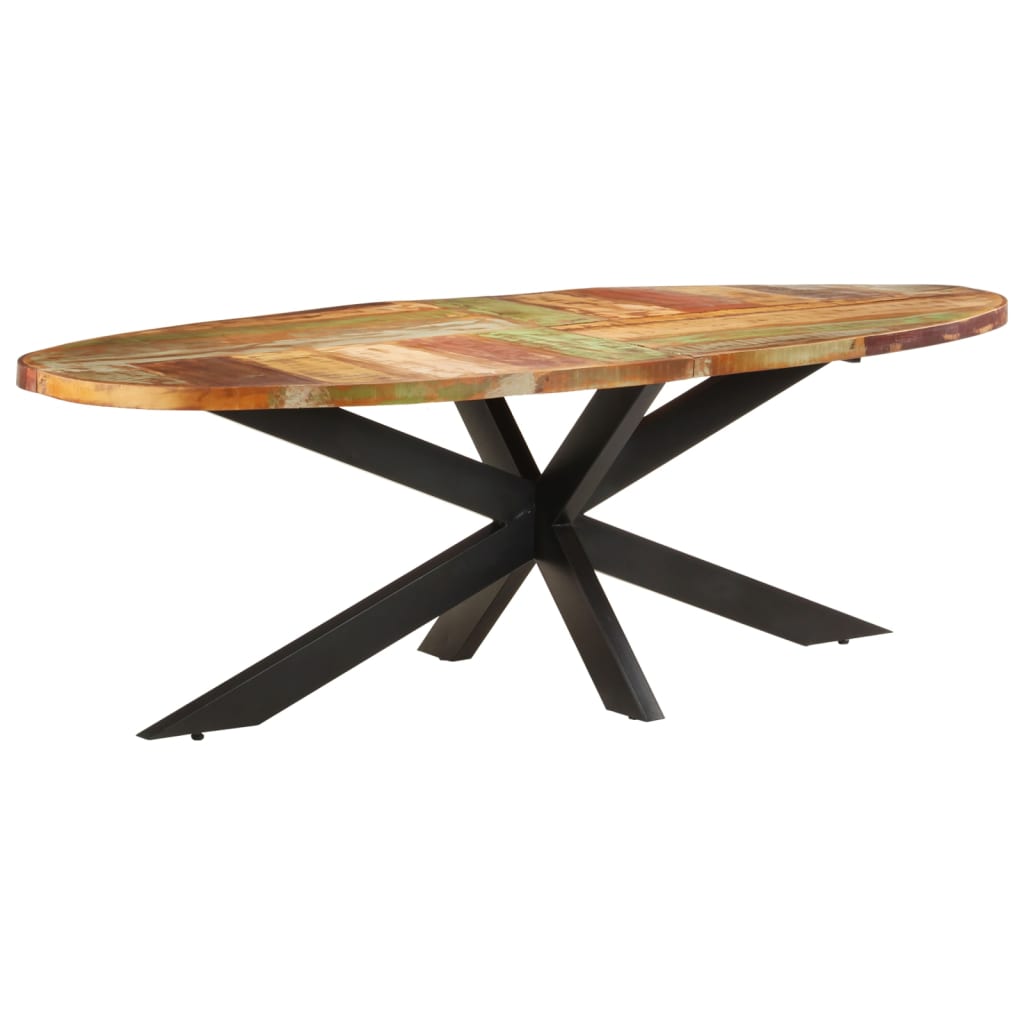 Kitchen table, 240x100x75 cm, solid recycled wood