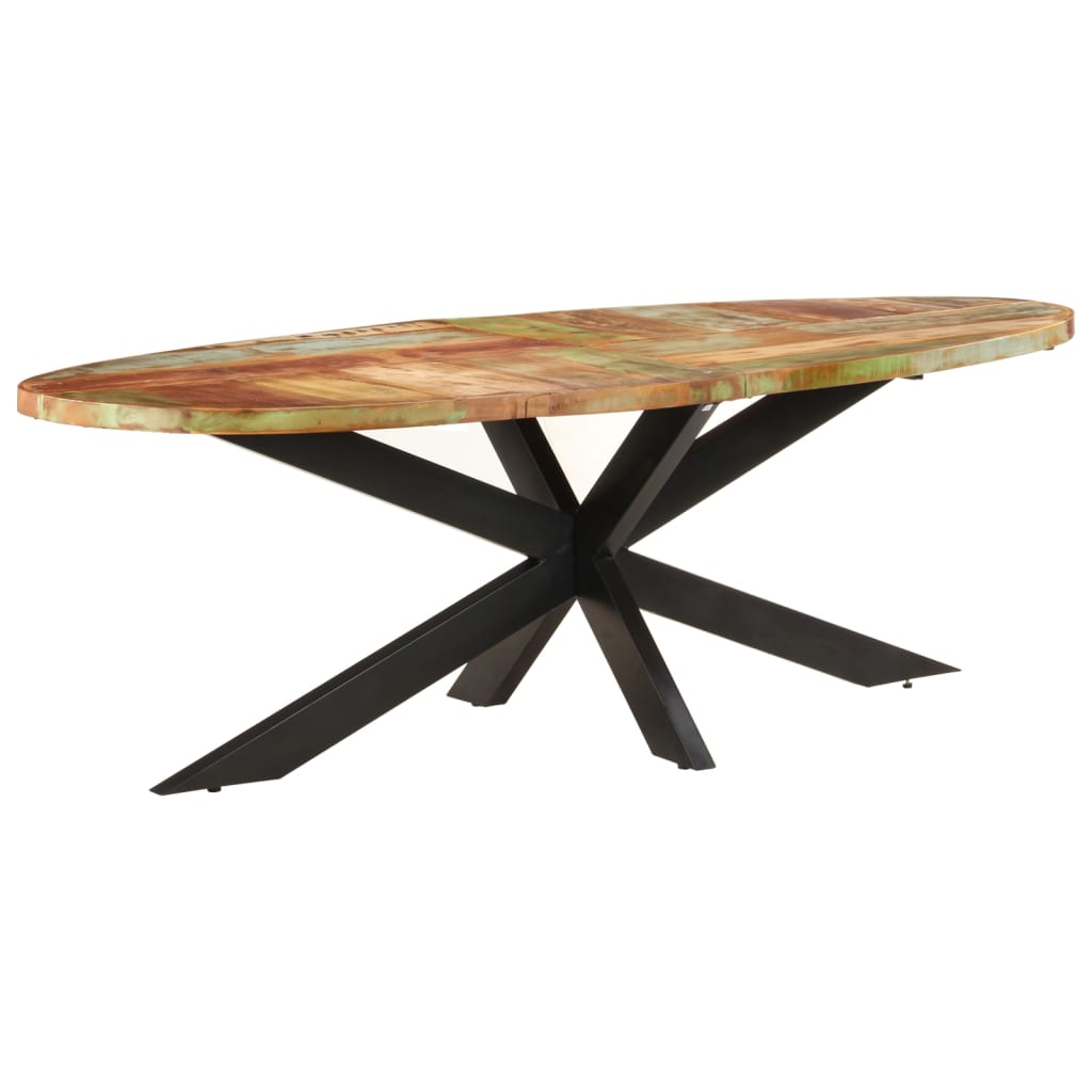 Kitchen table, 240x100x75 cm, solid recycled wood