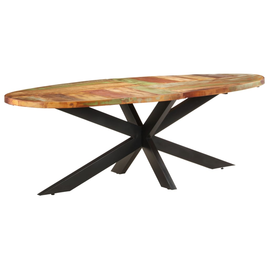 Kitchen table, 240x100x75 cm, solid recycled wood