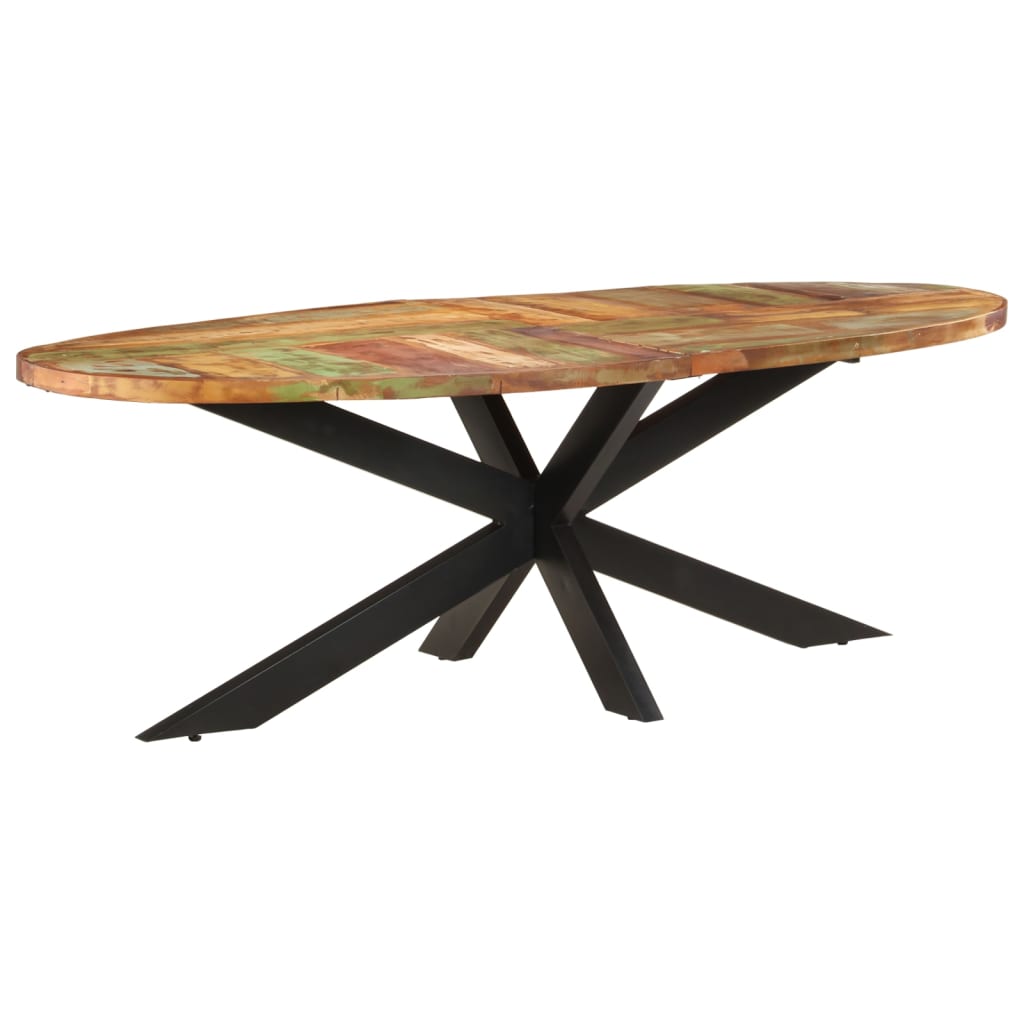 Kitchen table, 240x100x75 cm, solid recycled wood