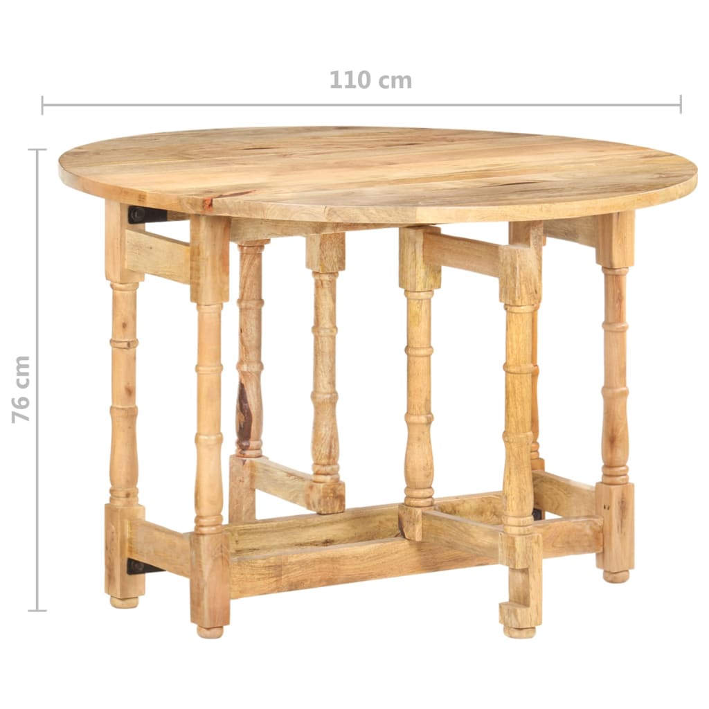 Kitchen table, 110x76 cm, solid mango wood, round