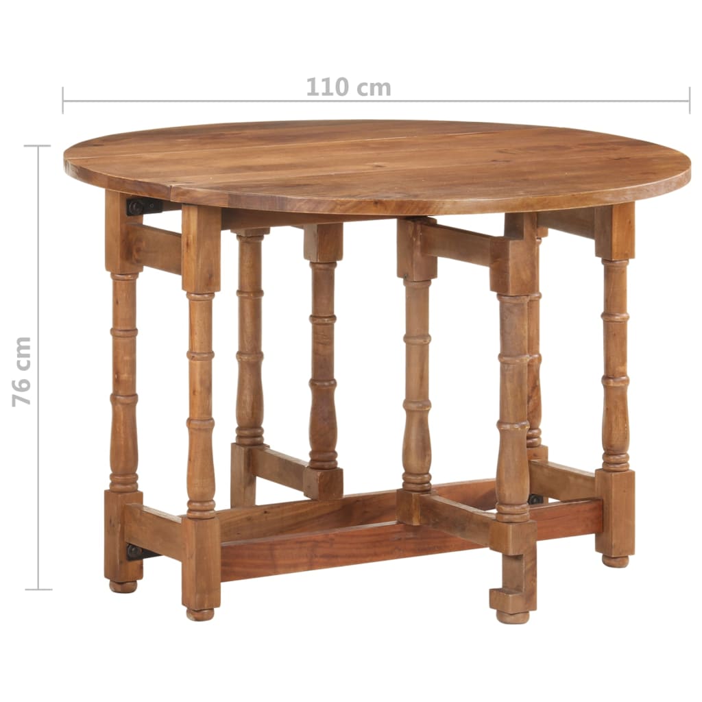 Kitchen table, 110x76 cm, solid mango wood, round