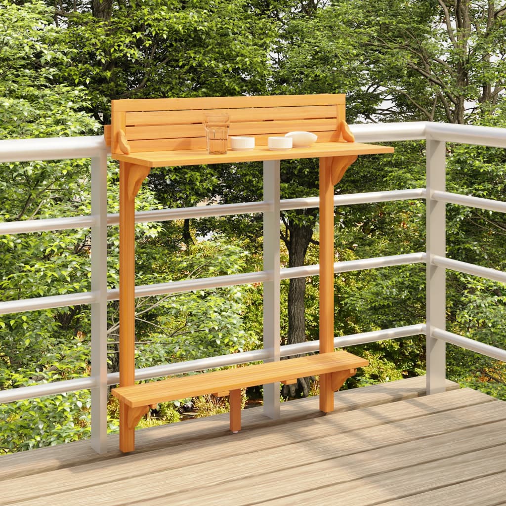 Balcony bar table, 90x37x122.5 cm, solid acacia wood