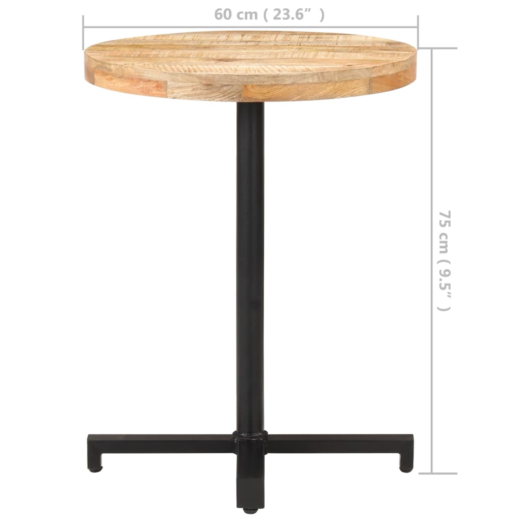 Bistro table, Ø60x75 cm, unfinished mango wood, round