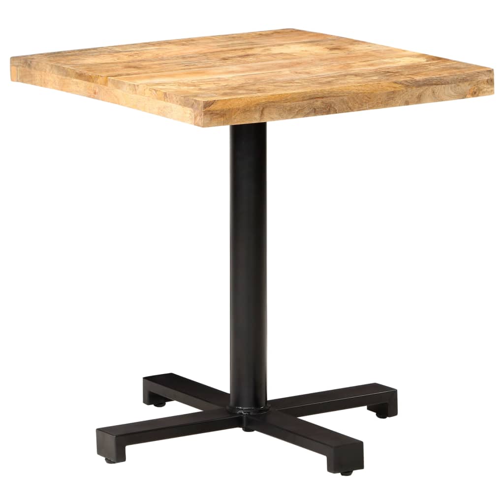 Square bistro table, 70 x 70 x 75 cm, unfinished mango wood