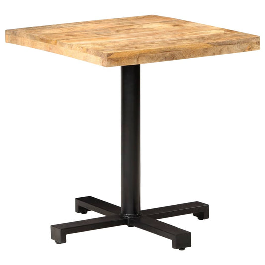 Square bistro table, 70 x 70 x 75 cm, unfinished mango wood