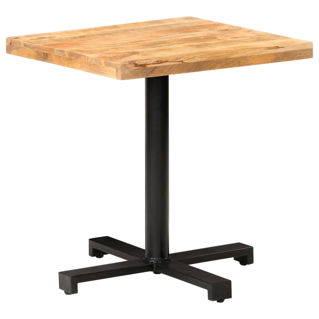 Square bistro table, 70 x 70 x 75 cm, unfinished mango wood