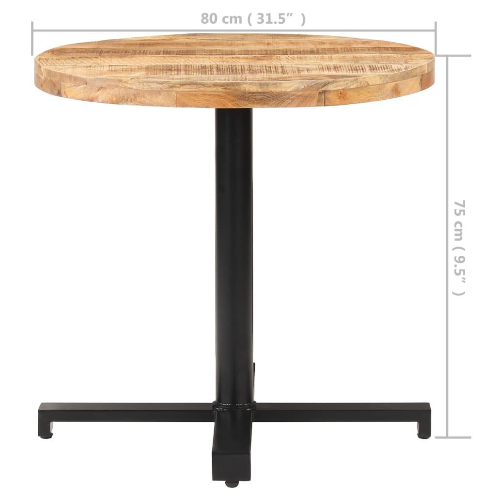 Bistro table, Ø80 x 75 cm, unfinished mango wood, round