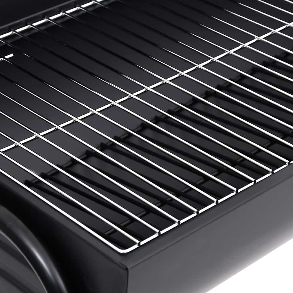 Cylinder grill with 2 cooking grates, black, 80x95x90 cm, steel