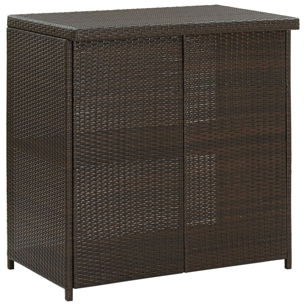 Bar set, 3 pieces, brown, polyrattan