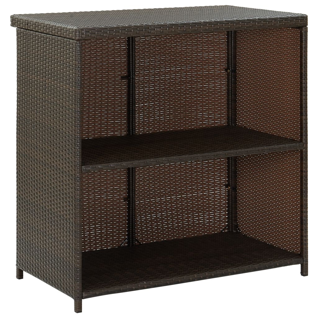 Bar set, 3 pieces, brown, polyrattan