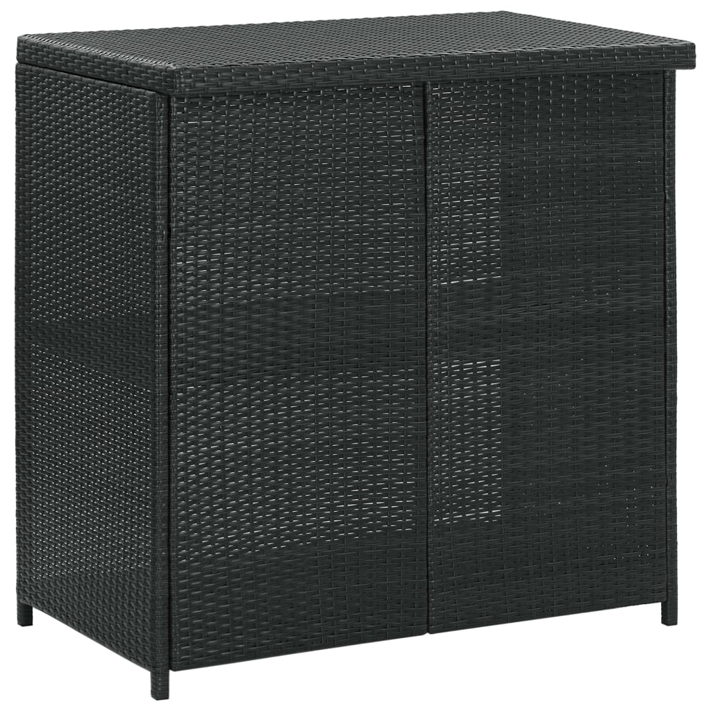 Bar furniture set, 3 pieces, black, polyrattan