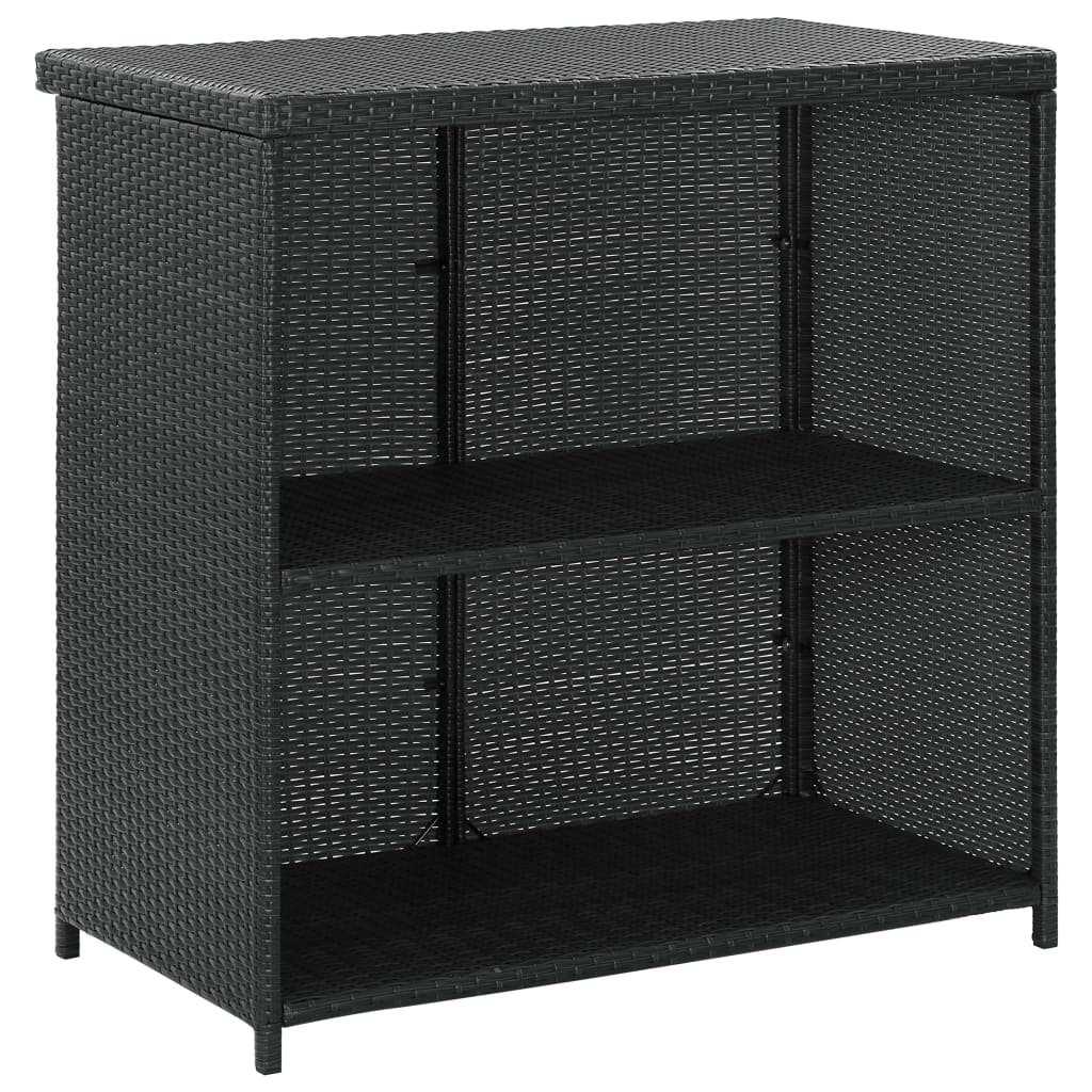 Bar furniture set, 3 pieces, black, polyrattan