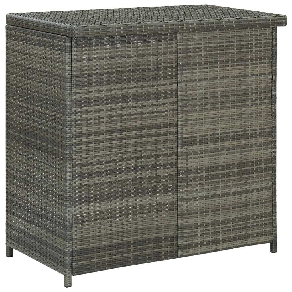 Bar furniture set, 3 pieces, grey, poly rattan