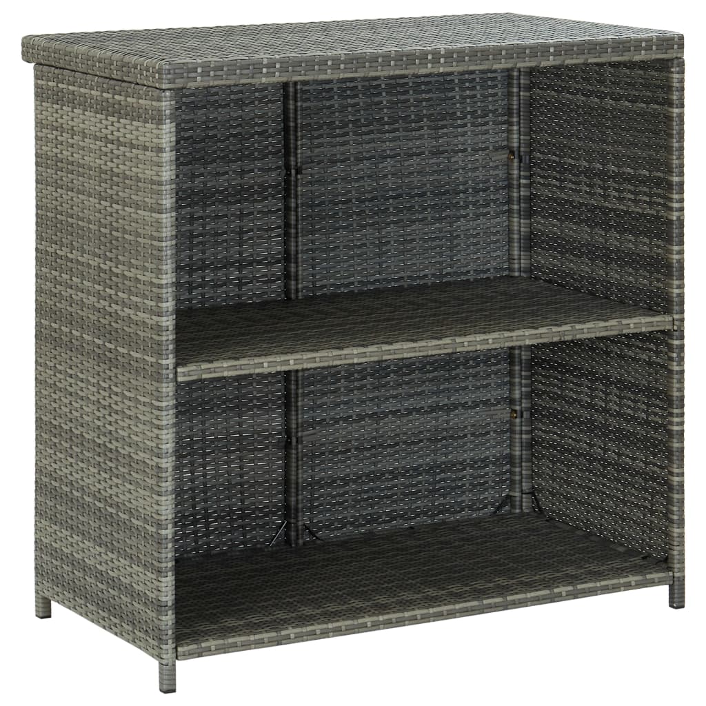 Bar furniture set, 3 pieces, grey, poly rattan