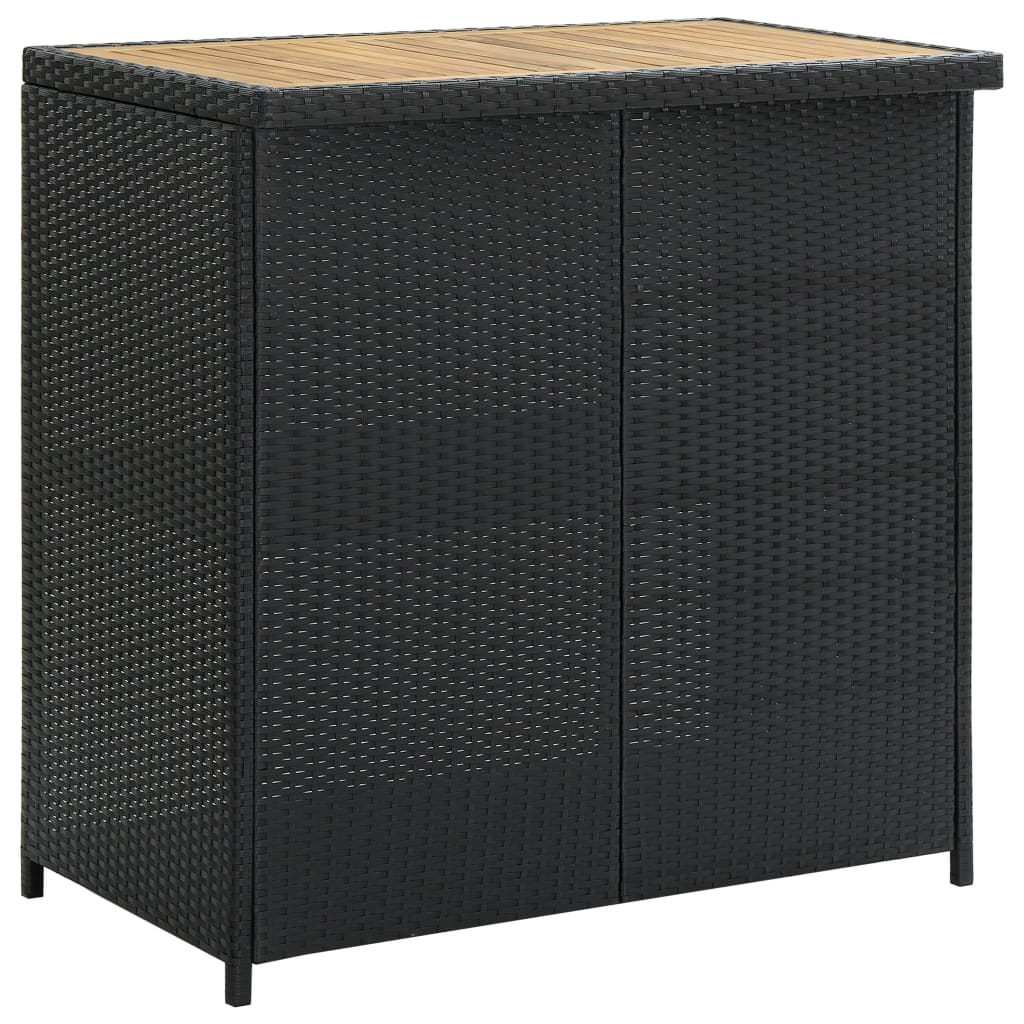 Bar furniture set, 3 pieces, black, polyrattan