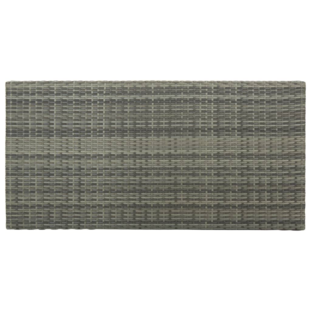 Masă de bar cu raft de depozitare, gri 120x60x110 cm, poliratan