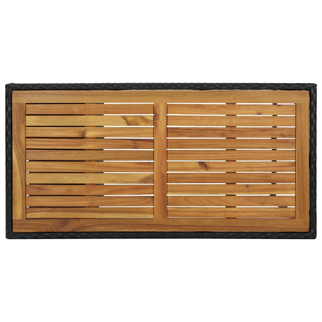 Masă de bar cu raft de depozitare negru 120x60x110 cm poliratan