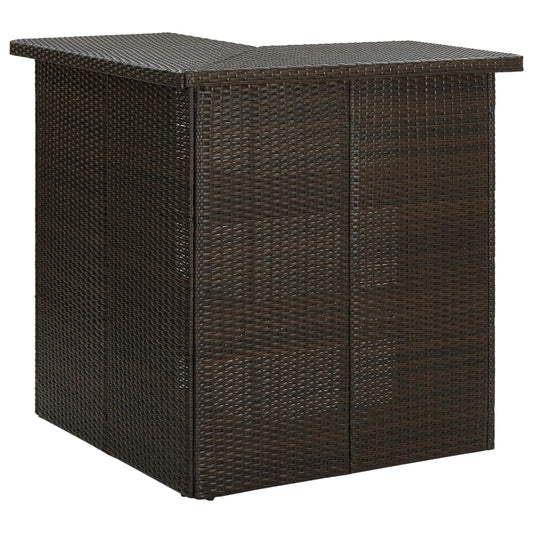 Corner bar table, brown, 100 x 50 x 105 cm, polyrattan