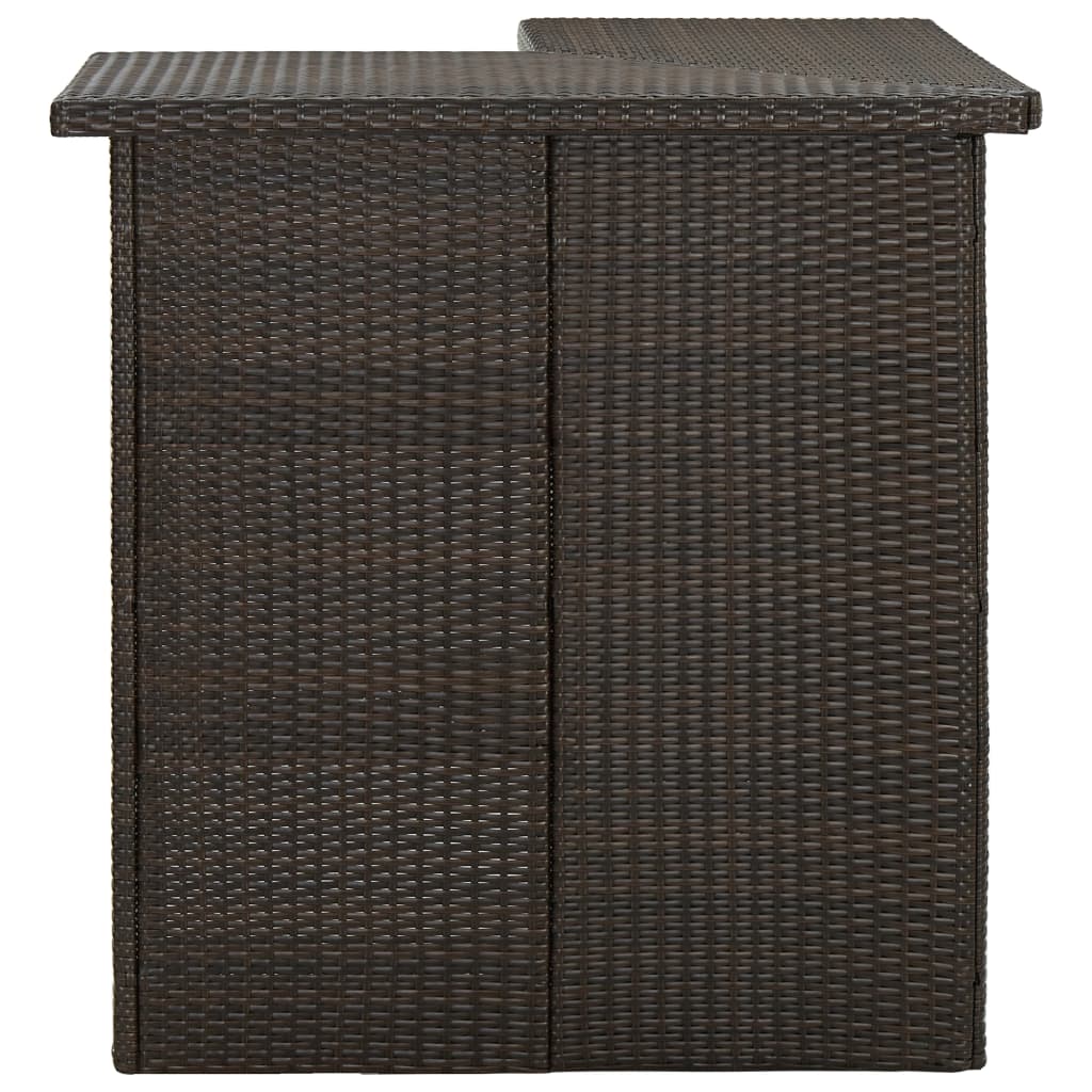 Corner bar table, brown, 100 x 50 x 105 cm, polyrattan