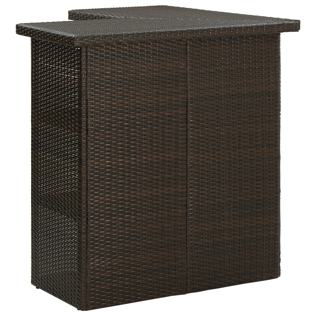 Corner bar table, brown, 100 x 50 x 105 cm, polyrattan