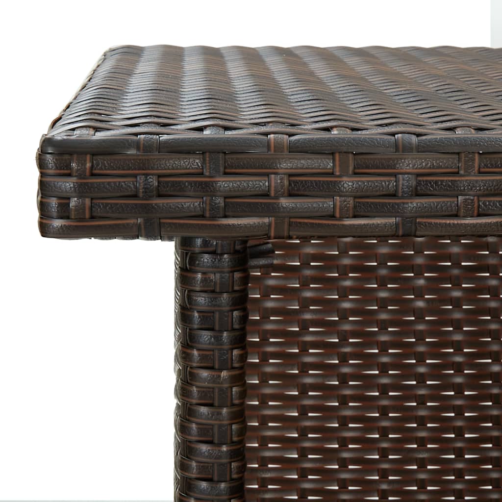 Corner bar table, brown, 100 x 50 x 105 cm, polyrattan