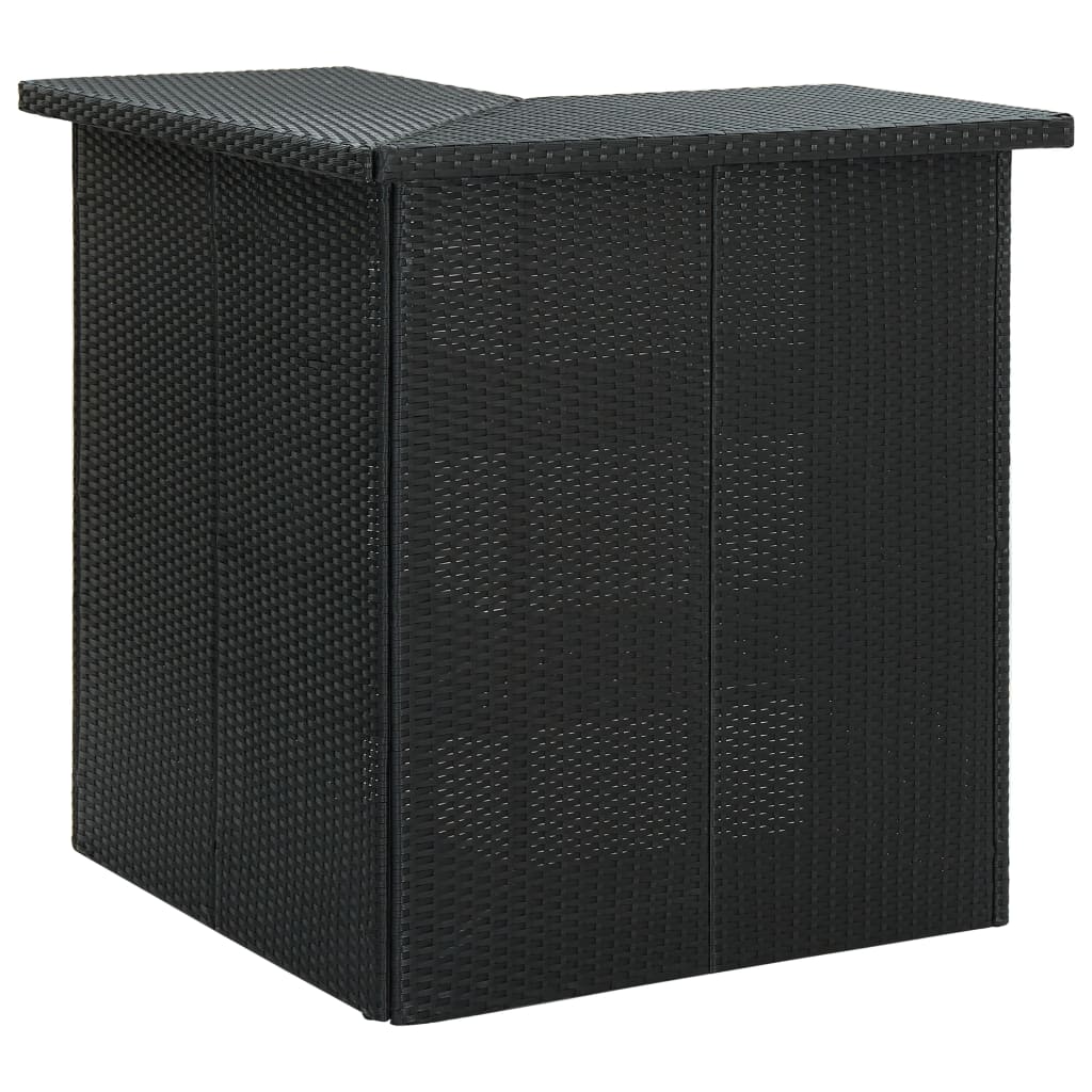 Corner bar table, black, 100 x 50 x 105 cm, polyrattan