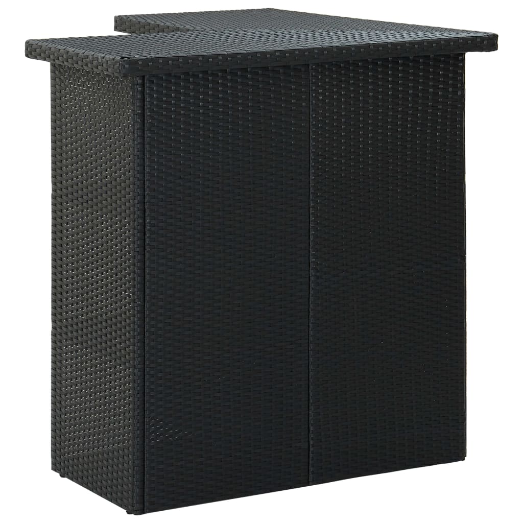 Corner bar table, black, 100 x 50 x 105 cm, polyrattan