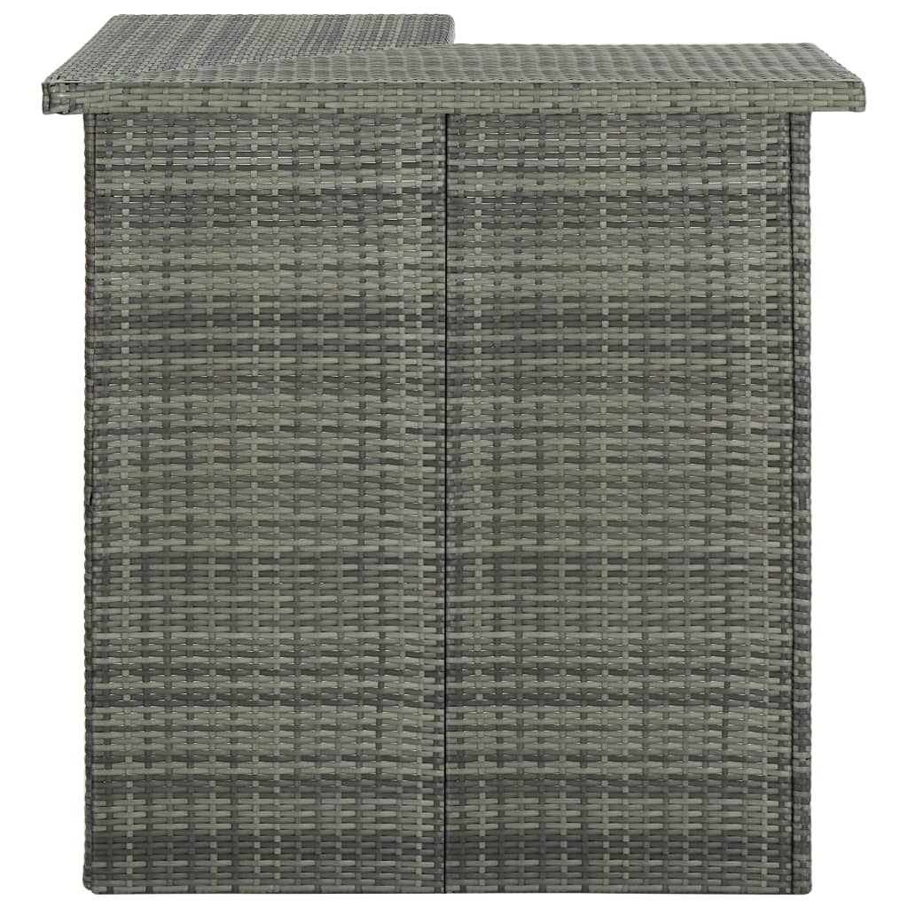 Corner bar table, grey, 100 x 50 x 105 cm, polyrattan