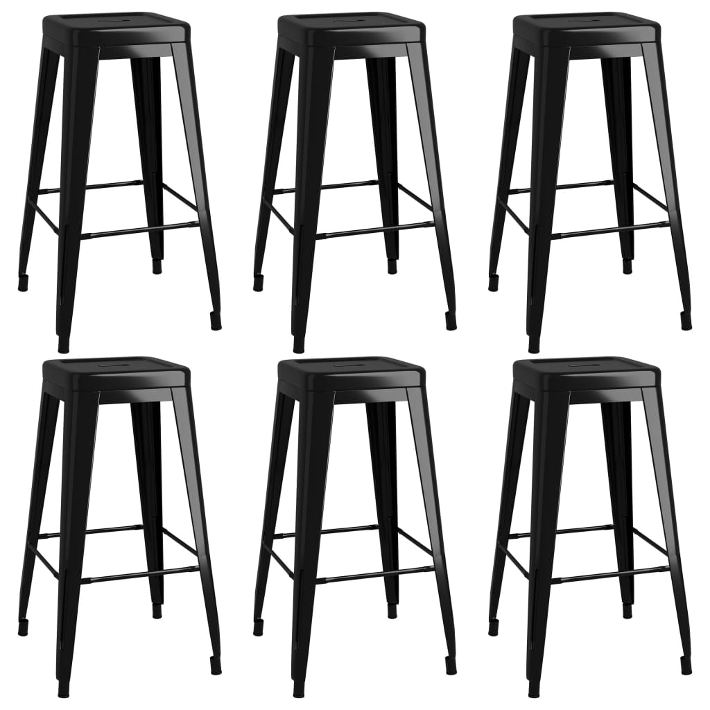 Set mobilier de bar, 7 piese, negru