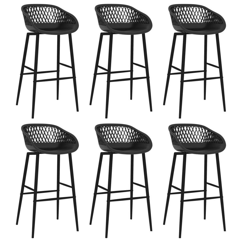 Bar furniture set, 7 pieces, black