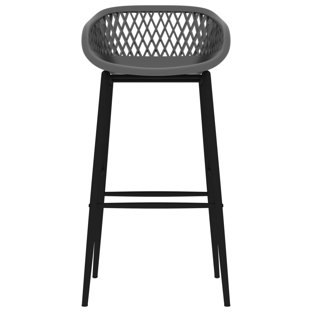 Set mobilier de bar, 7 piese, negru și gri