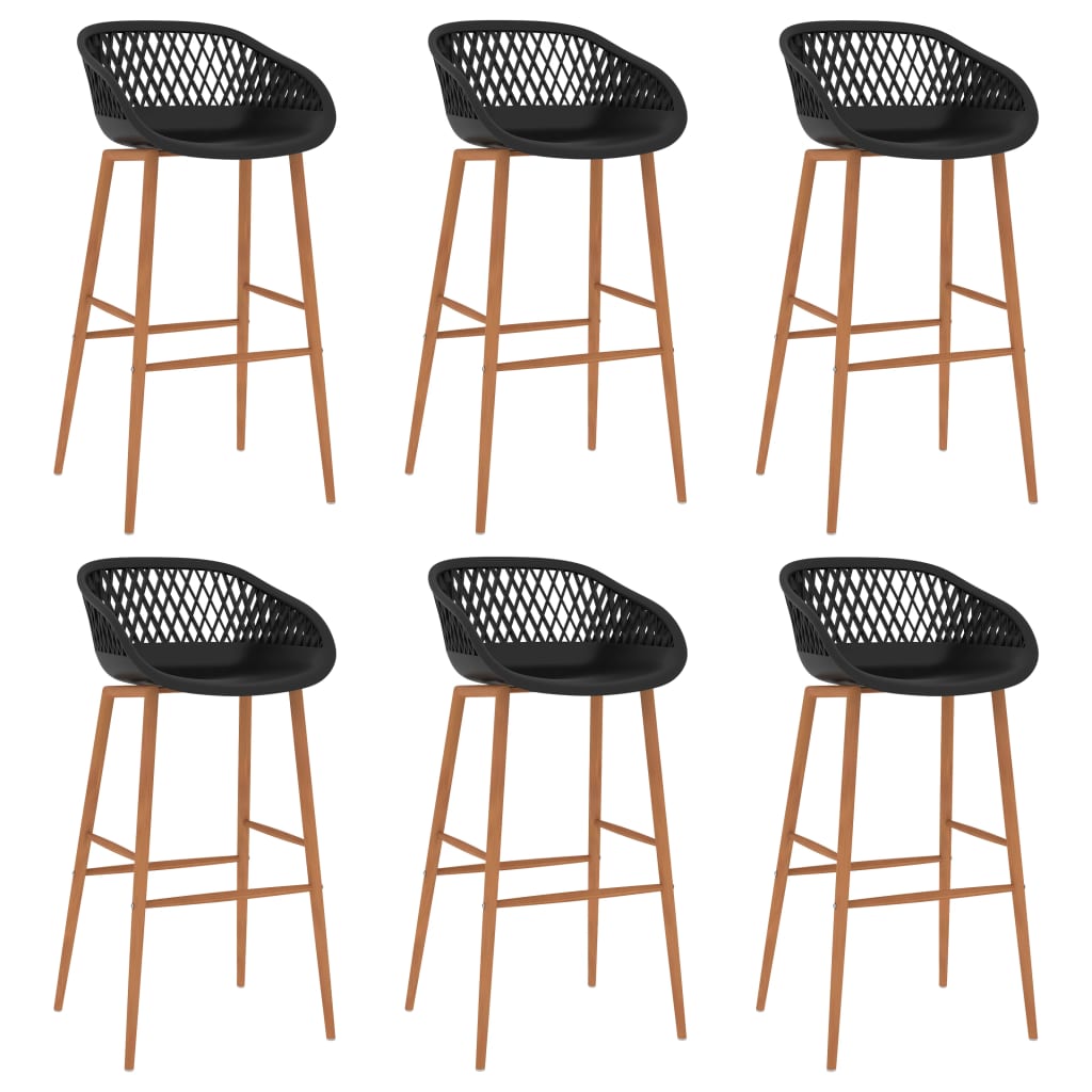 Bar furniture set, 7 pieces, black