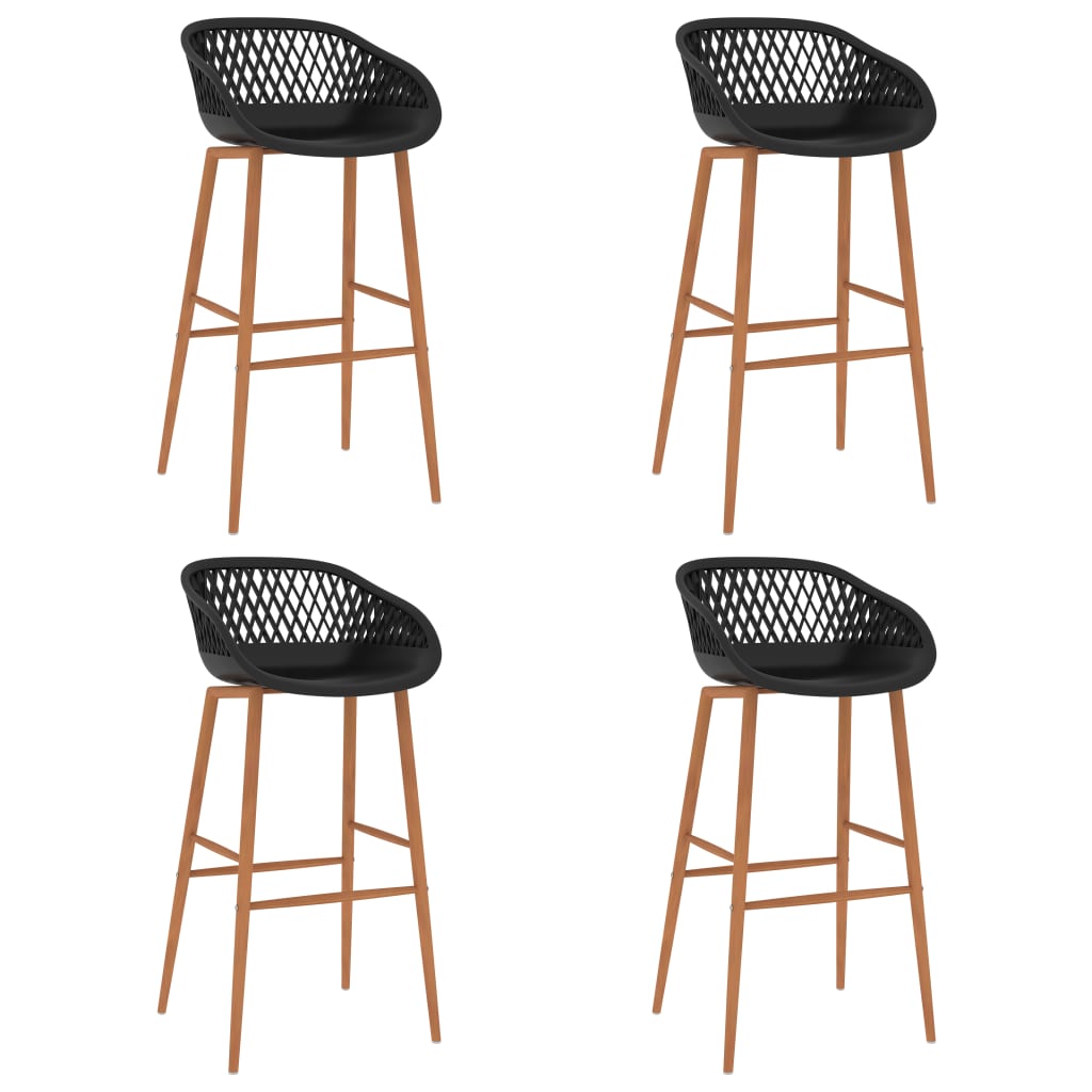 Bar furniture set, 5 pieces, white and black