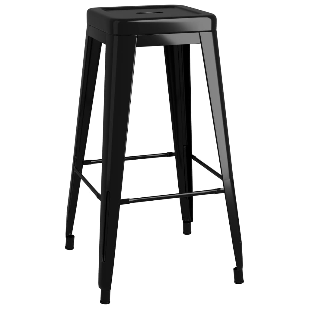 Set mobilier de bar, 7 piese, alb și negru