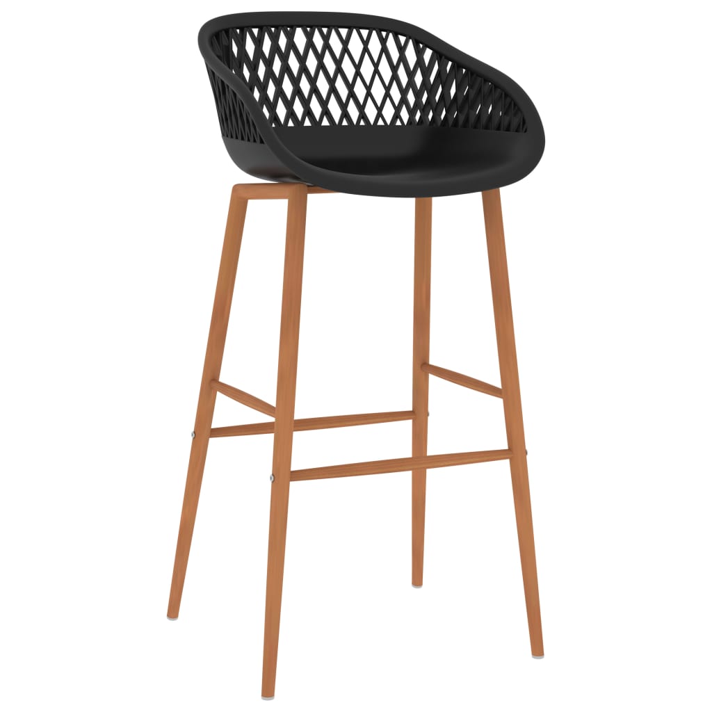 Set mobilier de bar, 7 piese, alb și negru