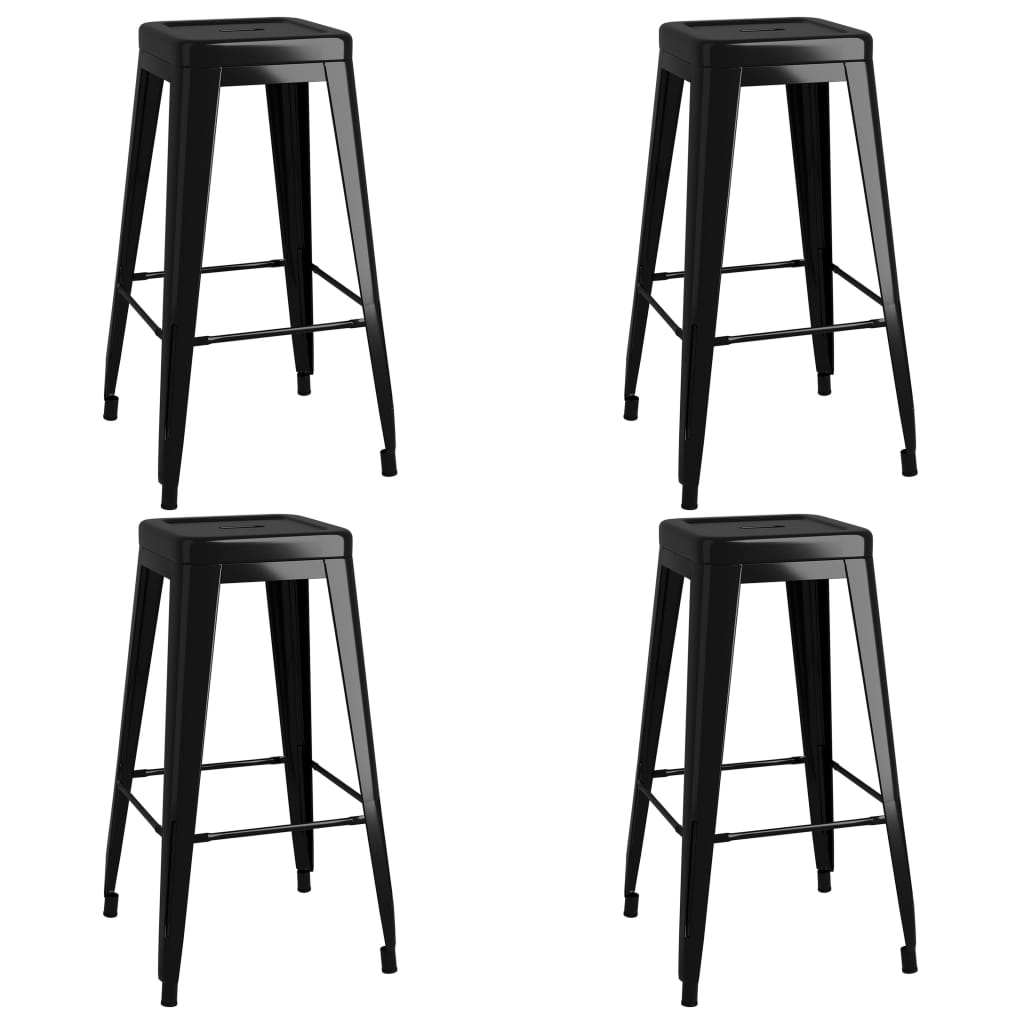 Bar furniture set, 5 pieces, white and black