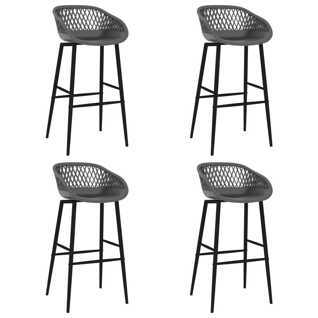 Bar furniture set, 5 pieces, white and grey