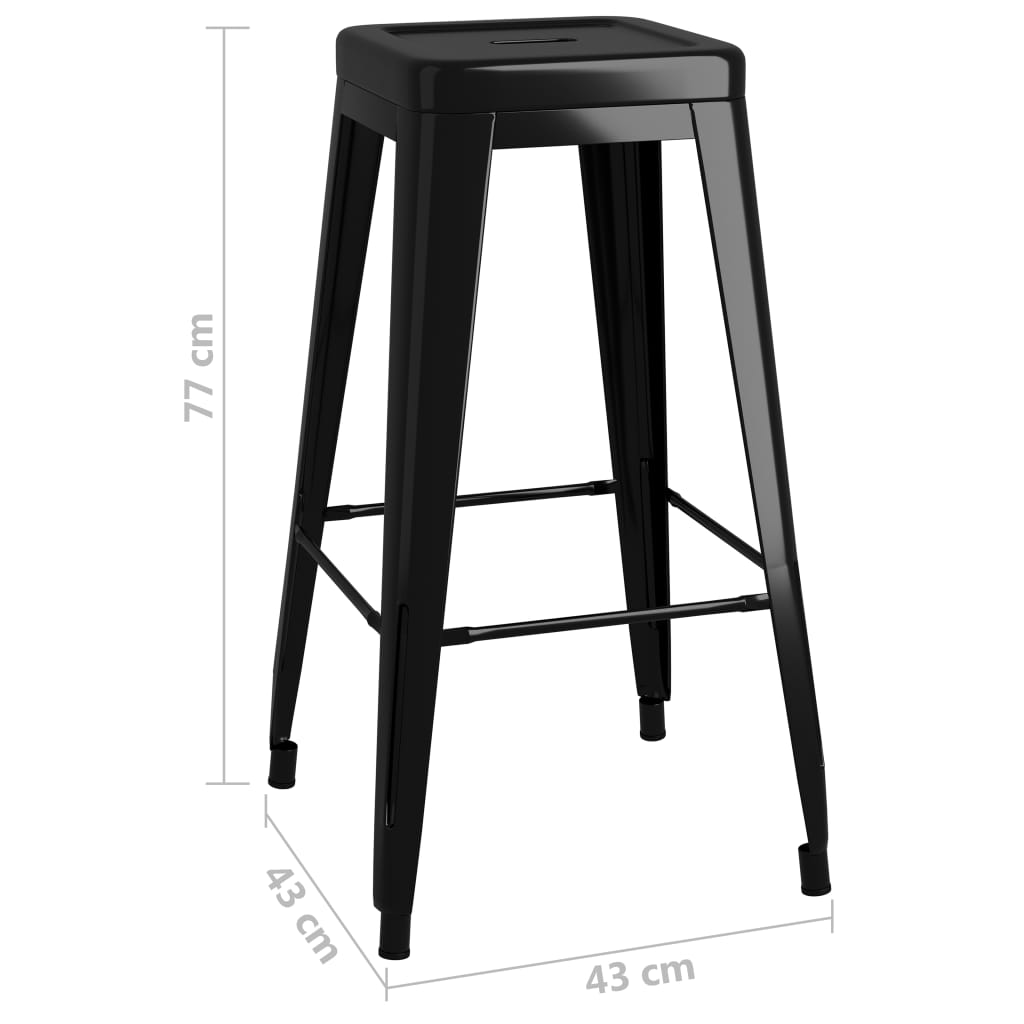 Set mobilier de bar, 7 piese, alb și negru