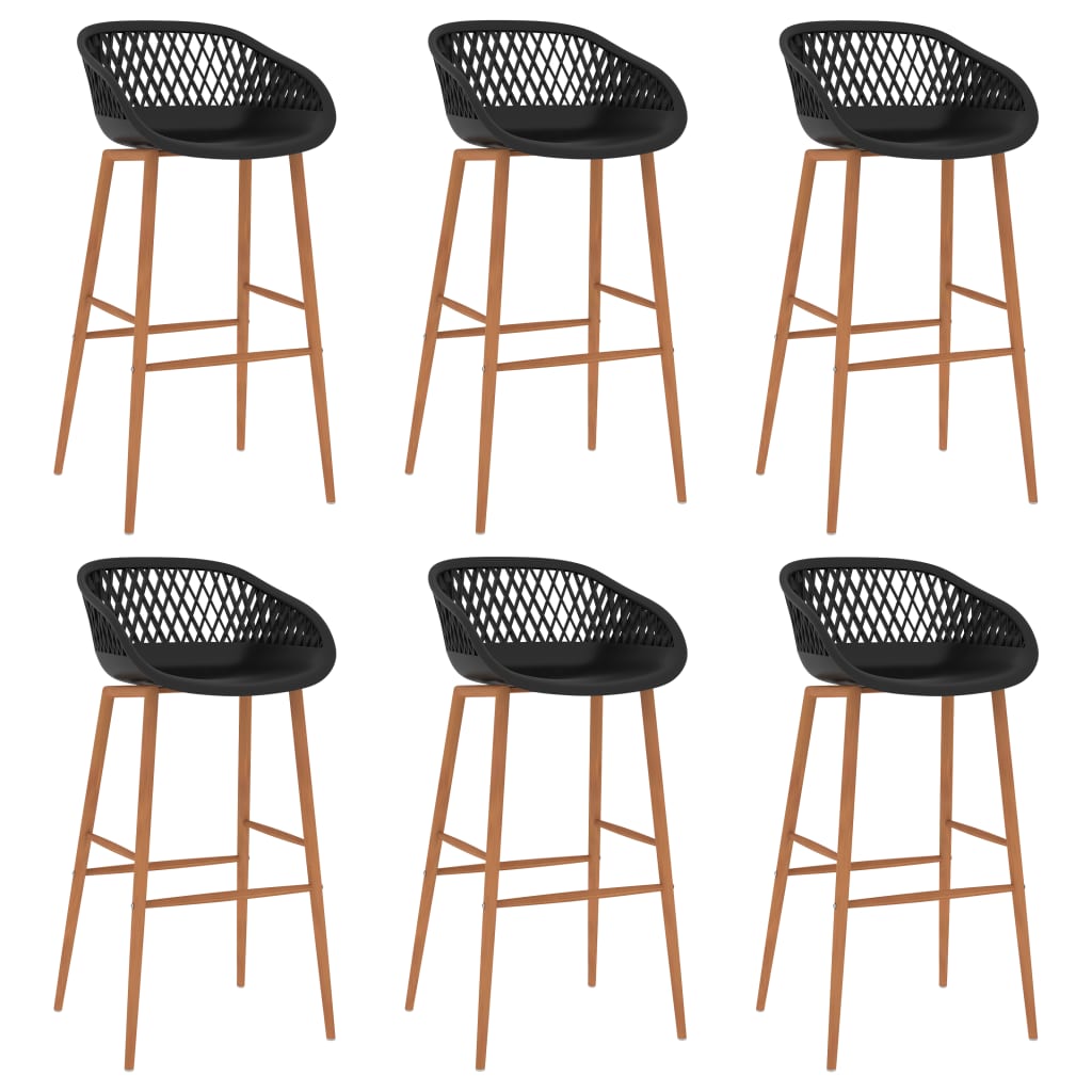 Bar furniture set, 7 pieces, white and black