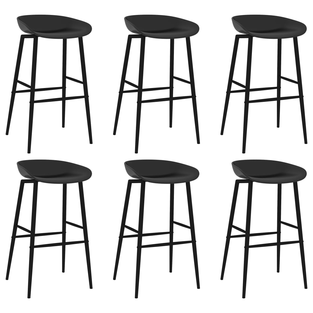 Set mobilier de bar, 7 piese, alb și negru