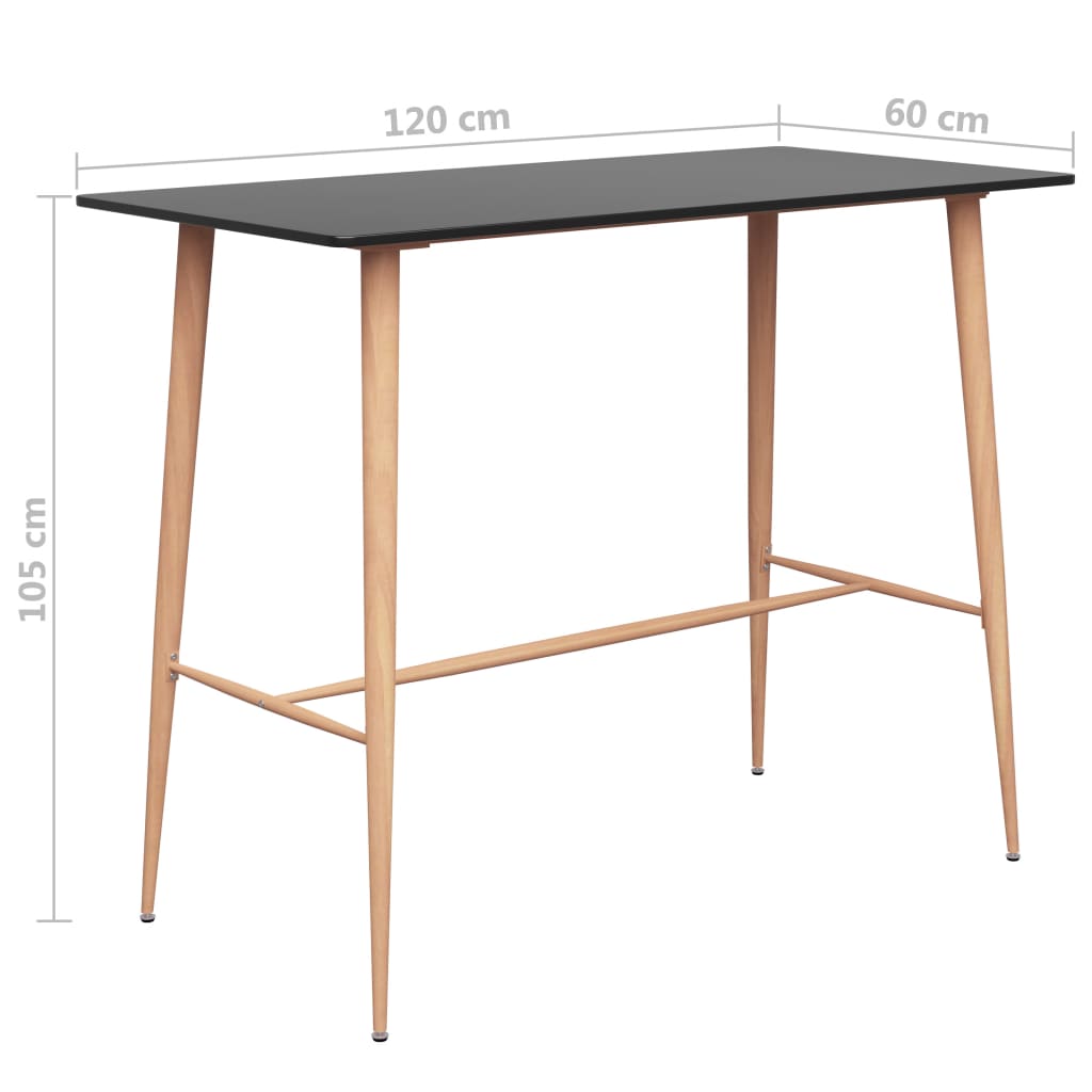 Set mobilier de bar, 5 piese, negru și alb