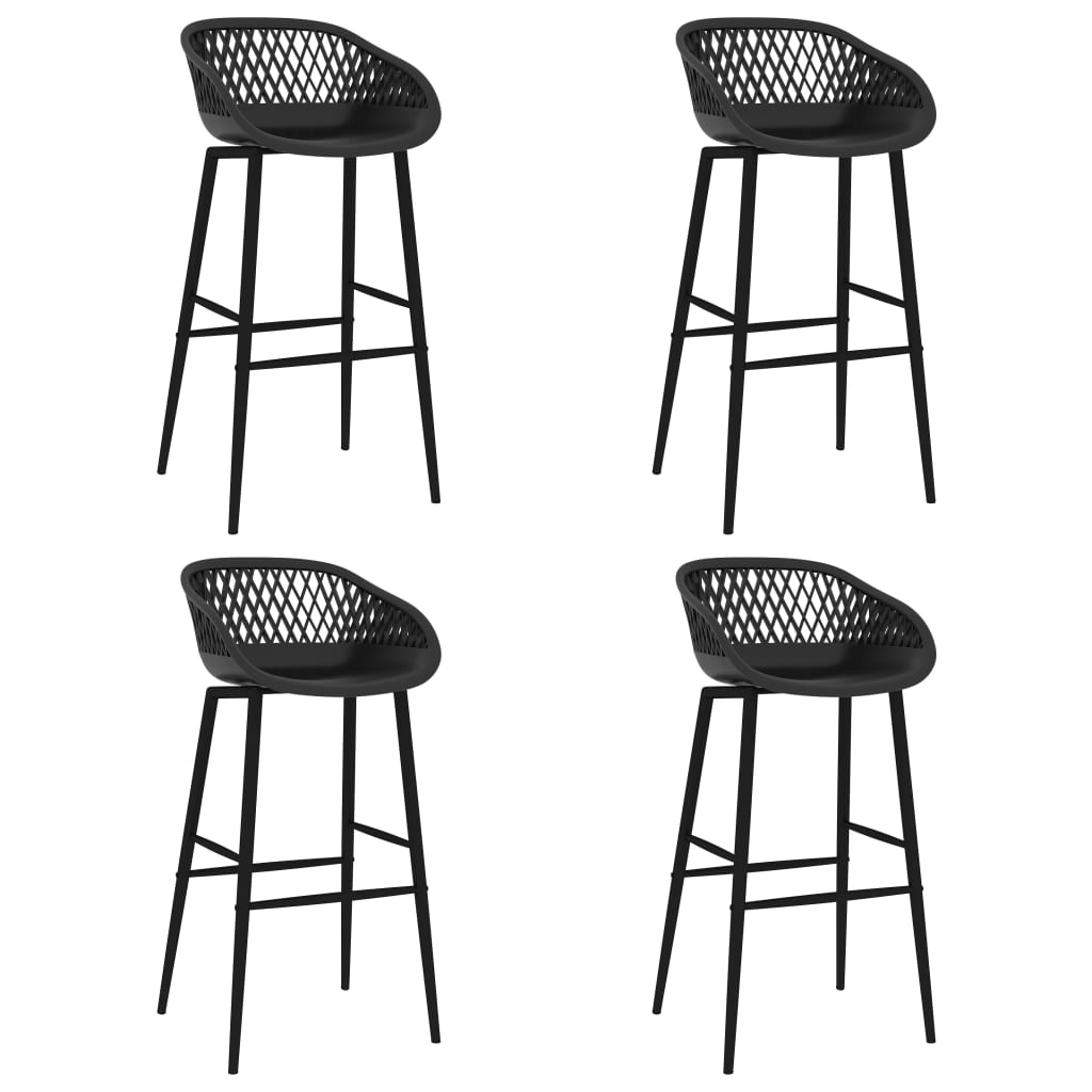 Bar furniture set, 5 pieces, black