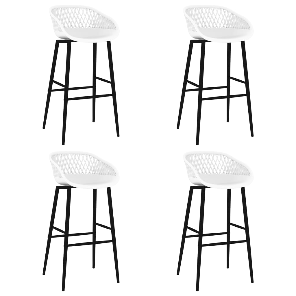 Set mobilier de bar, 5 piese, negru și alb