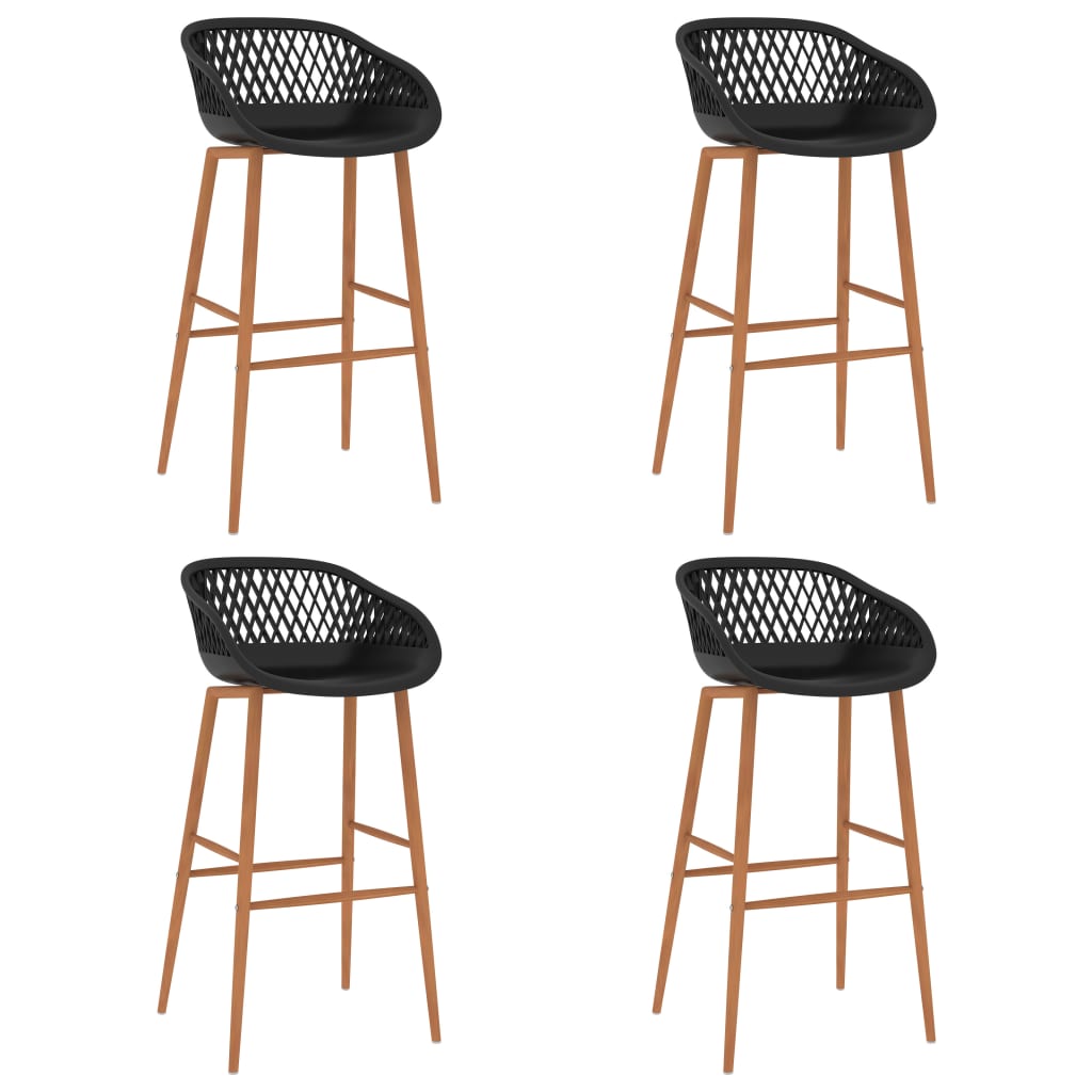 Bar furniture set, 5 pieces, black