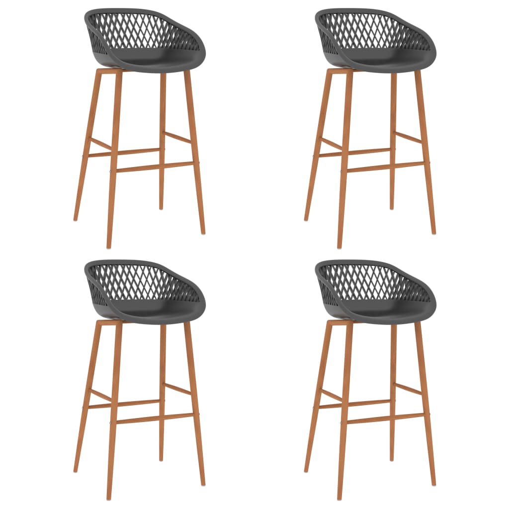 Bar furniture set, 5 pieces, black and grey