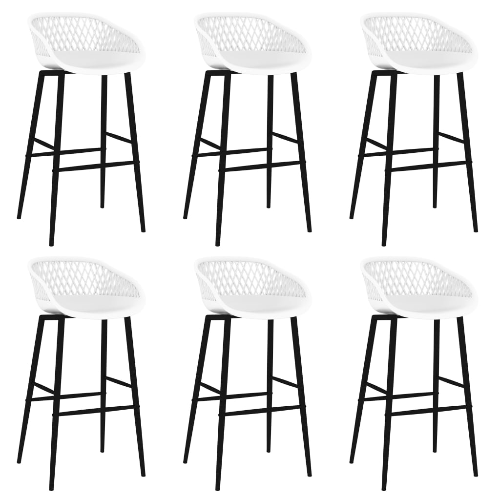 Bar furniture set, 7 pieces, black and white