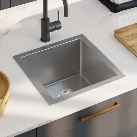 Handmade kitchen sink, stainless steel